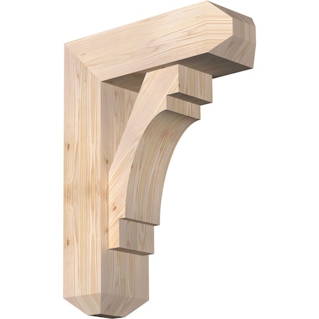 Merced Craftsman Smooth Bracket W/ Offset Brace, Douglas Fir, 7 1/2W X 22D X 30H